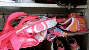 No Mudroom? No problem! Kids shoe organization is easy with these DIY closet storage solutions. An entryway closet can be a great substitute for a mudroom. Cubbies work great for small spaces. Kids shoe storage and kids shoe organization solutions in 10 minutes or less! @naturalsoapmom.com #nomudroom #kidsshoes #nomudroomsolution #kidsshoeorganization #noshoes #noshoesinthehouse #greencleaning #nontoxickids