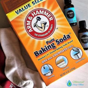 Got stinky shoes? Learn how to banish stinky shoes and feet for good with an all natural stinky shoes remedy. Choose from 3 all natural stinky shoes remedies - essential oils, baking soda, or spray. Many options to choose from. Banish boot odor too. No more stinky kids sports shoes and cleats with these 3 stinky shoes tips! @naturalsoapmom.com #stinkyshoes #myshoesstink #stinkyfeet #naturalremedies #elminatefoododor