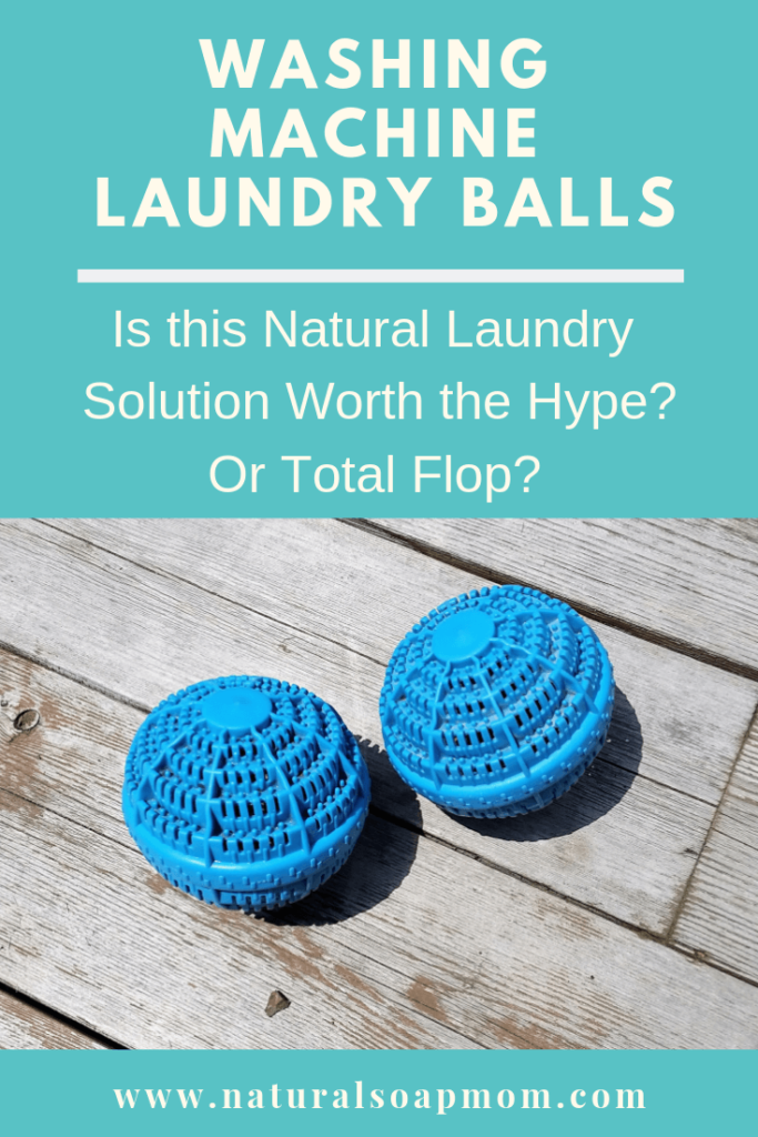 Washing Machine Laundry balls like H20 - do they hold up to the hype?! Score other natural laundry ideas like essential oils to freshen and dryer balls as a substitute for fabric softener. @naturalsoapmom.com #naturallaundry #washingmachineballs #naturaldetergent #naturalcleaning