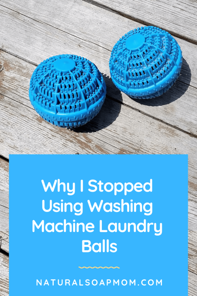 Washing Machine Laundry balls like H20 - get the scoop on whether they hold up to the hype! Plus get other natural laundry ideas like essential oils to freshen and dryer balls as a substitute for fabric softener. @naturalsoapmom.com #naturallaundry #washingmachineballs #naturaldetergent #naturalcleaning