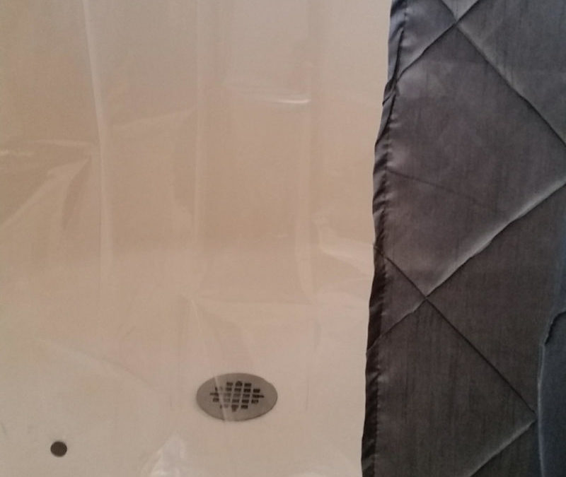 Banish mold in your shower for good! 3 Shower curtain liner cleaning hacks will make keeping your shower clean a breeze. Shower curtain liner mold is a nuisance and bad for your health. Check out these unique ideas for cleaning your shower curtain liner. @naturalsoapmom.com #showercleaning #showers #showercleaner #naturalhome #toxinfreehome #toxinfreelife #toxinfreeliving